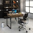 Ver imagem 2 de Escrivaninha Mesa Escritório 90cm 2 Gavetas Kuadra