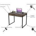 Ver imagem 5 de Escrivaninha Mesa Escritório Kuadra 2 Gavetas 90cm Industrial Carvalho Dark Marrom