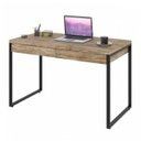 Ver imagem 3 de Escrivaninha Mesa Escritório Kuadra 2 Gavetas 120cm Industrial Carvalho Marrom