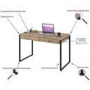 Ver imagem 5 de Escrivaninha Mesa Escritório Kuadra 2 Gavetas 120cm Industrial Carvalho Marrom