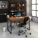 Ver imagem 1 de Escrivaninha Mesa Escritório Kuadra 2 Gavetas 120cm Industrial Nogal Marrom