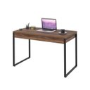 Ver imagem 3 de Escrivaninha Mesa Escritório Kuadra 2 Gavetas 120cm Industrial Nogal Marrom