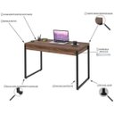 Ver imagem 5 de Escrivaninha Mesa Escritório Kuadra 2 Gavetas 120cm Industrial Nogal Marrom