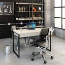 Ver imagem 1 de Escrivaninha Mesa Escritório Kuadra 2 Gavetas 120cm Industrial Snow Bege