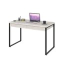 Ver imagem 3 de Escrivaninha Mesa Escritório Kuadra 2 Gavetas 120cm Industrial Snow Bege