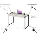 Ver imagem 5 de Escrivaninha Mesa Escritório Kuadra 2 Gavetas 120cm Industrial Snow Bege