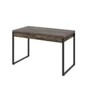 Ver imagem 4 de Escrivaninha Mesa Escritório Kuadra 2 Gavetas 120cm Industrial Carvalho Dark Marrom