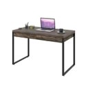 Ver imagem 3 de Escrivaninha Mesa Escritório Kuadra 2 Gavetas 120cm Industrial Carvalho Dark Marrom