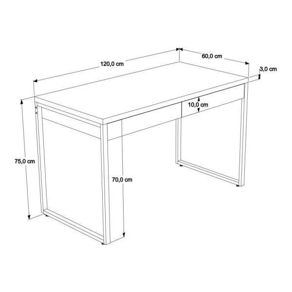 Mesa para Escritório 120cm 2 Gavetas Kuadra  - 6