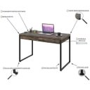 Ver imagem 5 de Escrivaninha Mesa Escritório Kuadra 2 Gavetas 120cm Industrial Carvalho Dark Marrom