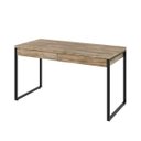 Ver imagem 4 de Escrivaninha Mesa Escritório Kuadra 2 Gavetas 135cm Industrial Carvalho Marrom