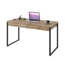 Ver imagem 3 de Escrivaninha Mesa Escritório Kuadra 2 Gavetas 135cm Industrial Carvalho Marrom