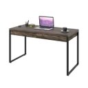 Ver imagem 3 de Escrivaninha Mesa Escritório Kuadra 2 Gavetas 135cm Industrial Carvalho Dark Marrom