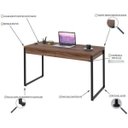 Ver imagem 5 de Escrivaninha Mesa Escritório Kuadra 2 Gavetas 135cm Industrial Nogal Marrom