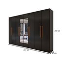 Ver imagem 4 de Guarda-roupa Casal Odisseia 8 Portas 4 Gavetas com Espelho Preto - Panorama Móveis