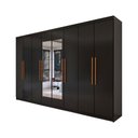 Ver imagem 3 de Guarda-roupa Casal Odisseia 8 Portas 4 Gavetas com Espelho Preto - Panorama Móveis