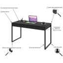Ver imagem 5 de Escrivaninha Mesa Escritório Kuadra 2 Gavetas 135cm Industrial Preto Ônix