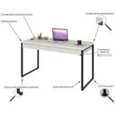 Ver imagem 5 de Escrivaninha Mesa Escritório 135cm 2 Gavetas Kuadra