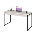 Ver imagem 3 de Escrivaninha Mesa Escritório Kuadra 2 Gavetas 135cm Industrial Snow Bege