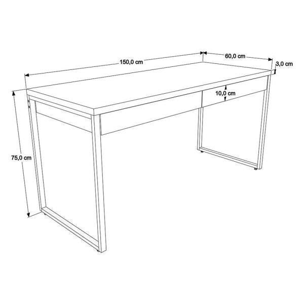 Mesa para Escritório 150cm 2 Gavetas Kuadra  - 6