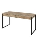 Ver imagem 5 de Escrivaninha Mesa Escritório Kuadra 2 Gavetas 150cm Industrial Carvalho Marrom