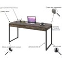 Ver imagem 5 de Escrivaninha Mesa Escritório Kuadra 2 Gavetas 150cm Industrial Carvalho Dark Marrom