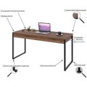 Ver imagem 5 de Escrivaninha Mesa Escritório Kuadra 2 Gavetas 150cm Industrial Nogal Marrom