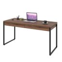 Ver imagem 3 de Escrivaninha Mesa Escritório Kuadra 2 Gavetas 150cm Industrial Nogal Marrom