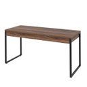 Ver imagem 4 de Escrivaninha Mesa Escritório Kuadra 2 Gavetas 150cm Industrial Nogal Marrom
