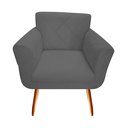 Ver imagem 2 de Poltrona Decorativa Sabrina Suede Cinza Pés Madeira Ms Decor