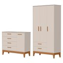 Ver imagem 1 de Jogo de Quarto Infantil Flip Guarda Roupa 3 Portas e Cômoda 1 Porta Areia Fosco - Reller Móveis