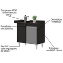 Ver imagem 3 de Balcão de Canto Reto Flex com Tampo 1 Porta Denver Preto/Cinza - Lumil Lumil Móveis