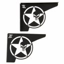 Ver imagem 1 de Par Mãos Francesas Pretas Ornamentadas 20cm 4x4 Estrela Caveira Justiceiro Aço Jeep