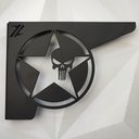 Ver imagem 7 de Par Mãos Francesas Pretas Ornamentadas 20cm 4x4 Estrela Caveira Justiceiro Aço Jeep
