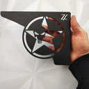 Ver imagem 6 de Par Mãos Francesas Pretas Ornamentadas 20cm 4x4 Estrela Caveira Justiceiro Aço Jeep