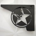 Ver imagem 5 de Par Mãos Francesas Pretas Ornamentadas 20cm 4x4 Estrela Caveira Justiceiro Aço Jeep