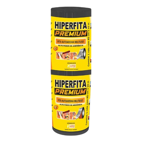 Fita Asfáltica Alumínio Telhado 45CMX10MT Hiperfita Premium