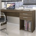 Ver imagem 1 de Mesa para Escritório Home 2 Gavetas Nogal Trend - Pnr Móveis
