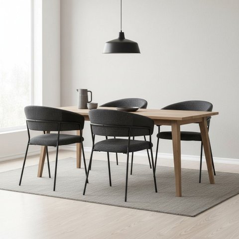 Conjunto 4 Cadeiras Modernas Estofadas Biella Fratini