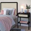 Ver imagem 2 de Cabeceira Solteiro 90cm e Mesa 1 Gaveta Arlo A10 Nero/preto - Mpozenato