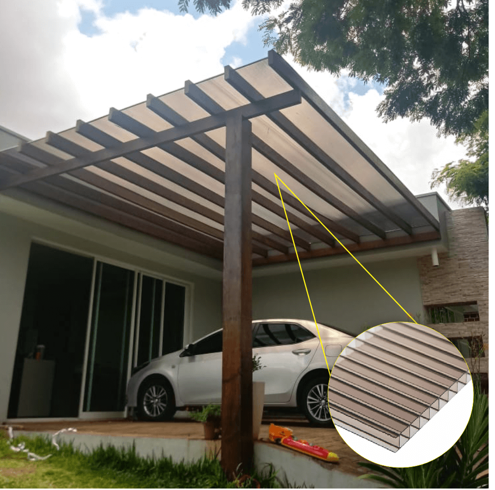 Ver imagem 2 de Chapa de Policarbonato Alveolar Bronze 4mm - 1,05m X 3,00m