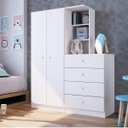 Ver imagem 1 de Guarda-Roupa Infantil 2 Portas com Cômoda Embutida 4 Gavetas Montessoriano Meu Fofinho Art In Móveis