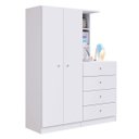 Ver imagem 3 de Guarda-Roupa Infantil 2 Portas com Cômoda Embutida 4 Gavetas Montessoriano Meu Fofinho Art In Móveis