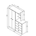 Ver imagem 4 de Guarda-Roupa Infantil 2 Portas com Cômoda Embutida 4 Gavetas Montessoriano Meu Fofinho Art In Móveis
