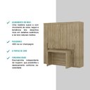 Ver imagem 5 de Guarda Roupa Solteiro 6 Portas com Escrivaninha e Painel de TV 55 Polegadas Vega Noce Carraro