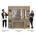 Ver imagem 7 de Guarda Roupa Solteiro 6 Portas com Escrivaninha e Painel de TV 55 Polegadas Vega Noce Carraro