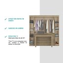 Ver imagem 6 de Guarda Roupa Solteiro 6 Portas com Escrivaninha e Painel de TV 55 Polegadas Vega Noce Carraro