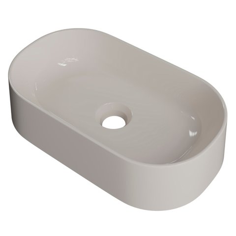 Cuba Pia de Apoio para Banheiro Oval 43cm Hera C08 Bege - Mpozenato
