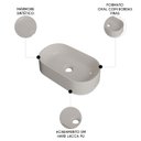 Ver imagem 2 de Cuba Pia de Apoio para Banheiro Oval 43cm Hera C08 Bege - Mpozenato