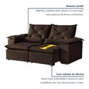 Ver imagem 5 de Sofa Retratil e Reclinavel Atenas 196cm Kc Rei de Casa Suede Marrom